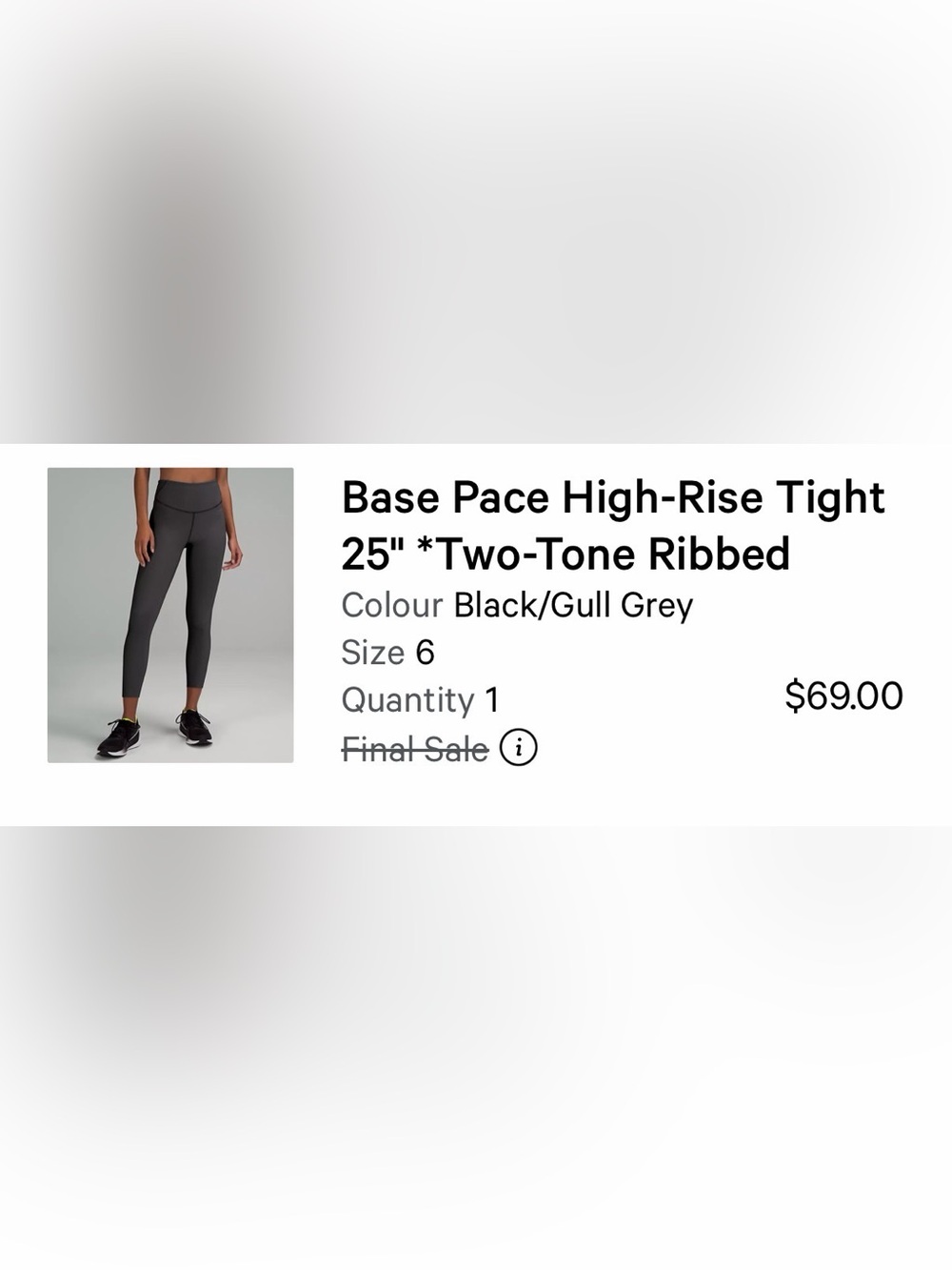 lululemon athletica Two-Tone Black & Gull Grey High-Rise Leggings, CURVY